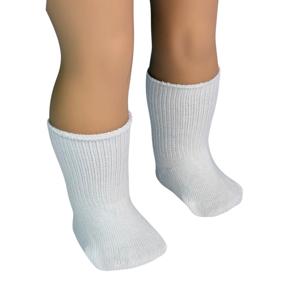 American Girl Doll White Socks Knit Cotton Molly Caroline Logan Marie Grace New